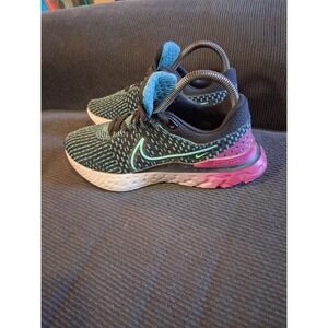 Nike React Infinity Run Flyknit 3 Black/Pink/Teal/Turquoise Women's 7 DD3024-003